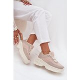 Boto Women's Sneakers With Rhinestones And Sheepskin Light Beige Zarika | Shoptok.si