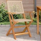 Maison Chic Vrtni stoli - Stol za vrt 2 kosa bež trden akacijev les in poli ratan JS1178, (21877884) | Shoptok.si