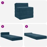 SOFA na razvlačenje Plava 200 x 70 x 15 cm Baršun | Eponuda.com