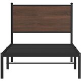  Metalni okvir kreveta bez madraca smeđi hrast 75x190 cm | Eponuda.com