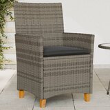 Maison Chic Vrtni stoli - Stol za vrt z blazinami 2 kosa siv poli ratan in trden les JS2155, (21876791) | Shoptok.si