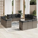  12-dijelni set vrtnih sofa od poliratana s jastucima sivi | shoptok.hr