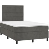 Box spring krevet s madracem tamnosivi 120 x 200 cm baršunasti | shoptok.hr