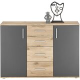 CARRYHOME komoda, siva, barve hrasta | Shoptok.si