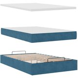 vidaXL Otomanski posteljni okvir z vzmetnico moder 120x200 cm žamet | Shoptok.si