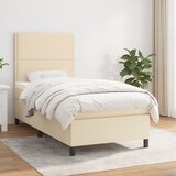  s oprugama i madracem krem 90 x 200 cm od tkanine | shoptok.hr