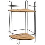 dvostruka ugaona polica 36,5x19,5x19,5 cm mdf/bambus crna 9118237