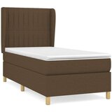  Box spring postelja z vzmetnico temno rjava 100x200 cm blago, (20724220) | Shoptok.si