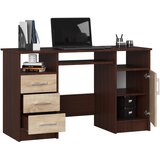 AKORD Ana Računalniška Miza, 3 Predali, Wenge/Hrast Sonoma, (5000333074) | Shoptok.si