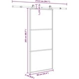 vidaXL Klizna vrata s priborom 90 x 205 cm od ESG stakla i aluminija | shoptok.hr