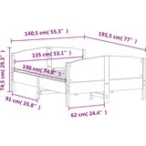  Okvir za krevet s uzglavljem bijeli 135 x 190 cm od borovine | shoptok.hr