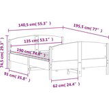  Posteljni okvir z vzglavjem bel 135x190 cm trdna borovina | Shoptok.si