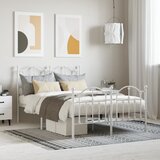 vidaXL Metalni okvir kreveta uzglavlje i podnožje bijeli 120x200 cm Cijene