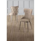 Hanah home set trpezarijskih stolica Alpa 8 kom, kapućino tkanina Babyface, hromirane metalne noge | Eponuda.com