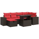  7-dijelni set vrtnih sofa od poliratana s jastucima crni bagrem | shoptok.hr