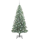 vidaXL Umjetno Božićno Drvo s Snježnim Flokom i LED Svjetlom 180 cm | shoptok.hr
