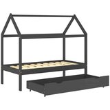  Otroški posteljni okvir s predalom temno siv 80x160 cm | Shoptok.si