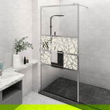 vidaXL Pregrada za tuš s polico krom 115x195 cm ESG steklo in aluminij | Shoptok.si