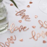 Ginger Ray® namizni okrasni konfeti wedding z napisom love rose gold | Shoptok.si
