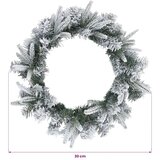  Božićni vijenac Zelena i bijela Ø 30 cm PVC i PE - Bijela 30 cm bez LED svjetala | shoptok.hr