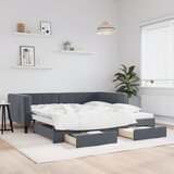  Dnevni krevet na razvlačenje i ladice tamnosivi 100 x 200 cm | shoptok.hr
