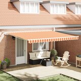 vidaXL Automatska uvlačiva tenda s LED-om Žuta i narančasta 450x300 cm Cijene