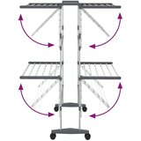  Stalak za sušenje rublja 2 razine i kotači srebrni 60x70x106 cm | shoptok.hr