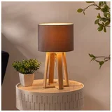 Stolna drvena lampa Molu, 35 cm, Sive boje