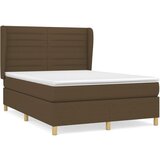 vidaXL Box spring postelja z vzmetnico temno rjava 140x200 cm blago, (20899559) Cene