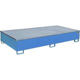 eurokraft pro Regalna talna kadica z vstavkom iz PE, z rešetko, 1000 l, DxŠxV 2665 x 1315 x 440 mm, modre barve | Shoptok.si