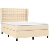  Krevet s oprugama i madracem krem 140x200 cm od tkanine | shoptok.hr