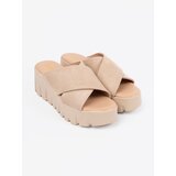SEASTAR Women's suede wedge flip-flops beige | shoptok.hr