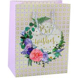 GIFT Bag Patterns Flowers Best Wishes 23 x 18 x 10.5 cm | shoptok.hr