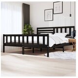  Okvir Za krevet od masivnog drva crni 200 x 200 cm | shoptok.hr