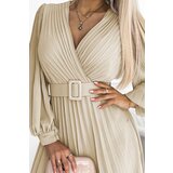 numoco basic Numoco pleated dress with belt and neckline | Shoptok.si