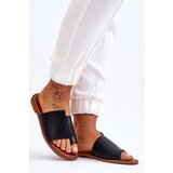 EVENTO PE1 Women's Leather Flip Flops Black Amite | Shoptok.si