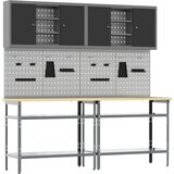  Set radnog stola 8 kom. Crna i Siva Čelik s prahom premazan | shoptok.hr