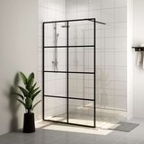 Pregrada za tuširanje s prozirnim staklom ESG 140 x 195 cm crna | shoptok.hr