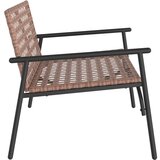  Vrtna Klupa Crna 113x79x75 cm Poli Ratan | shoptok.hr