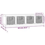  Zidna polica s košarama 62 x 18 x 16 cm od masivnog drva oraha | Eponuda.com