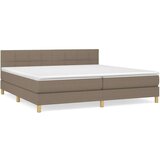  Box spring postelja z vzmetnico taupe 200x200 cm blago, (20897259) | Shoptok.si