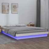  Okvir kreveta bijeli 135 x 190 cm bračni od masivnog drva Cijene