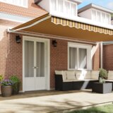 vidaXL Avtomatska retraktibilna tenda s črtastim vzorcem 500x300 cm | Shoptok.si