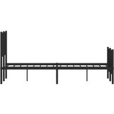 vidaXL Kovinski posteljni okvir z vzglavjem in vznožjem črn 120x190 cm | Shoptok.si