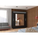 ADRK Spavaa ormar ROSETTE s ogledalom i LED rasvjetom, 180 cm - CRNA Cijene