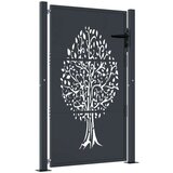  Vrtna vrata antracit 105 x 130 cm čelična s uzorkom stabla | shoptok.hr