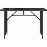  Vrtni stol sa staklenom pločom crni 110x68x70 cm od poliratana | shoptok.hr