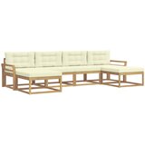  Set vanjskih sofa 6 kom. Bijela i krem Smeđa 333 x 162,5 x 73 cm | shoptok.hr