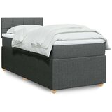 vidaXL Box spring postelja z vzmetnico temno siva 90x190 cm blago | Shoptok.si