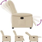  Naslonjač od tkanine krem - Krema 1 Ručno guranje unatrag Ne | shoptok.hr